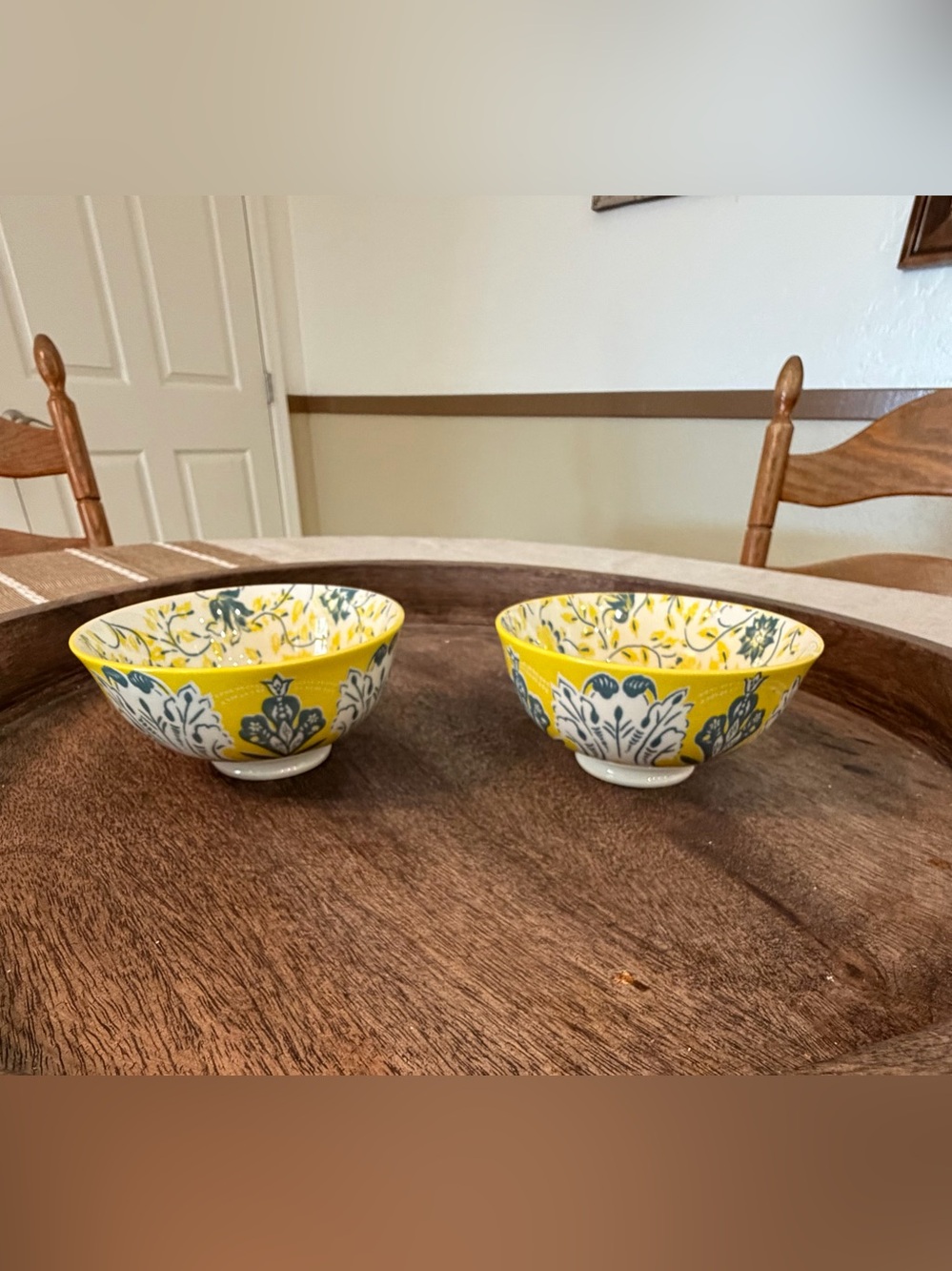 Patina Vie Set of 2 Floral Ceramic Dessert Ice Cream Bowls 4.5”